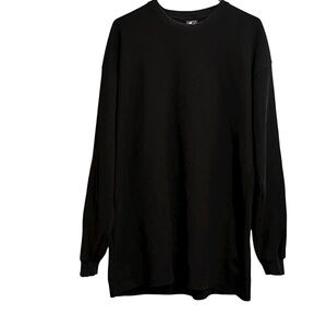 Mensfield Black Thermal Waffle Knit Long Sleeve Shirt Men’s 3XL Grunge Goth Y2K